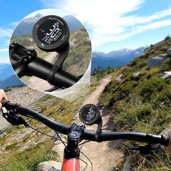 Multi LCD skærm Cykel speedometer sort diameter 62mm