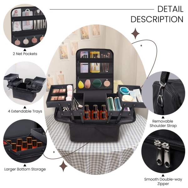 Kosmetiikkikassi Make up Box PUNAINEN red
