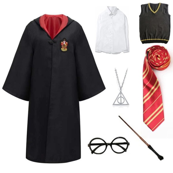 SQBB Harry Potter magisk kostume Gryffindor 7-delt sæt (halskæde) Voksen XXL