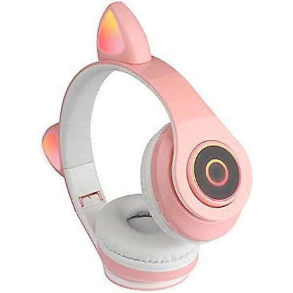 Suloiset langattomat Cat Ear -kuulokkeet, Bluetooth 5.0 Over Ear -kuulokkeet Pink