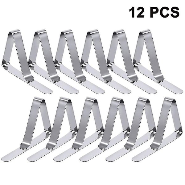 12 stofclips i rustfrit stål - justerbare metalclips