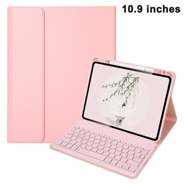 CQBB Kompatibelt iPad-tangentbord med pennfack All-inclusive-omslag-ipad/Air4/10.9 Cherry Blossom Powder Vanlig modell