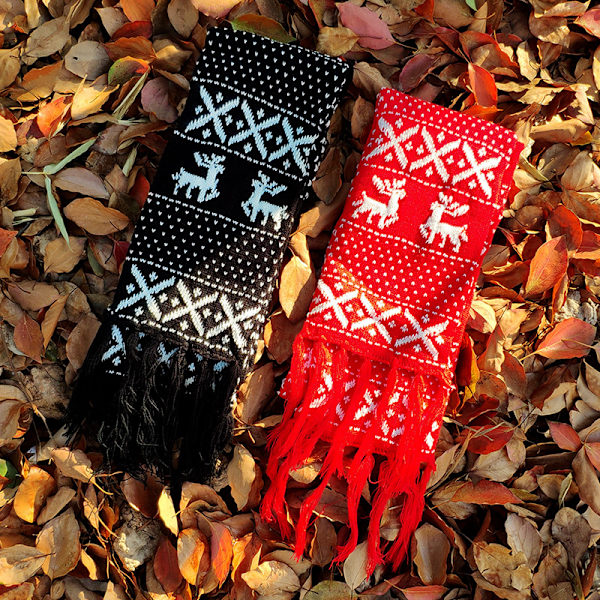 Unisex julren Snowflake Scarf Höst Vinter Varm stickad L
