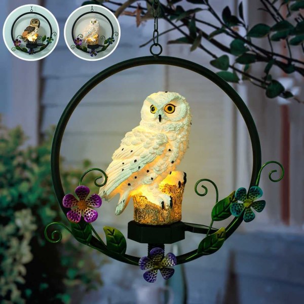 Solar dekorativa trädgårdsljus, Creative Owl Garden Lyhty IP55