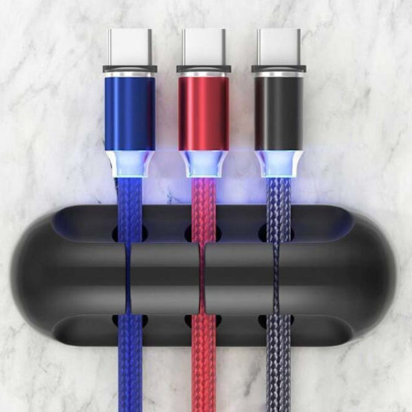 Cable Organizer Cable Clip Hållare Silikon Cable Management 3 holes