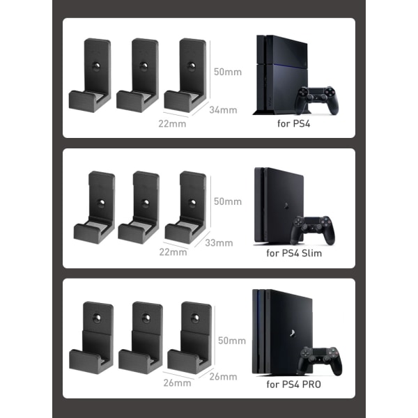 Lämplig för PS4 värd väggfäste väggfäste PS4 Pro