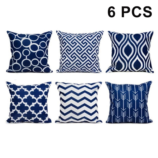 Mikrokuituinen tyynynpäällinen, 6 kpl setti, 45*45cm Navy