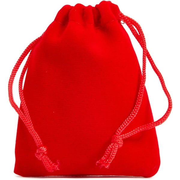 Sammet smykkeposer med snor for gaver (4,7 x 5,9 tommer)