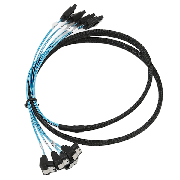 Mini SAS -kaapeli 4 SATA - 4 SATA suora kaareva kaapeli 6 Gbps häiriönesto kaksoisryhmäsuojaus SAS-kaapeli 1 m / 3,3 jalkaa