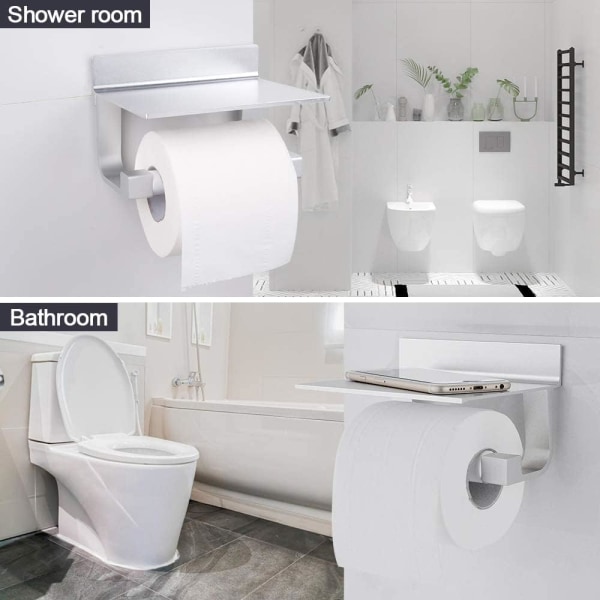 Toiletpapirholder stærk klæbende toiletpapirholder, aluminium