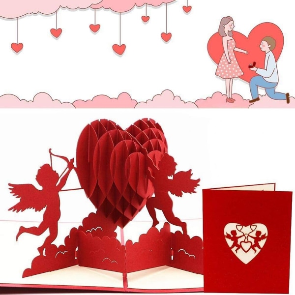 Cupid gratulationskort, 3d Cupid popup-kort, romantisk kärlek