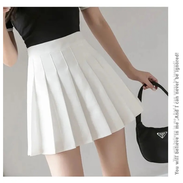 Tennis skjørt Dame Golf Plie Skjørt Sport Fitness Shorts Høy midje Yoga Løpe Shorts Skjørt Treningstøy Hvit White S