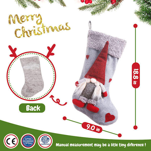 2st Xmas Strump Set, 3D Mr and Mrs Gnome-parhållare 19"