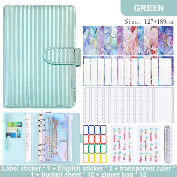 A6 Budgetmappe Budget Organizer GRØN Green