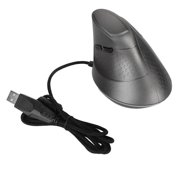 Vertikal Mus 7 Programmerbare Knapper RGB 11 Lysmoduser Justerbar DPI Kablet Ergonomisk Vertikal Mus for Spillere Grå