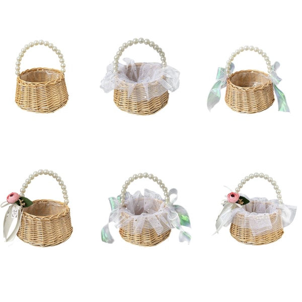 Brudepige Flower Basket Party Simple Design Ring Carrier Baskets Type 1