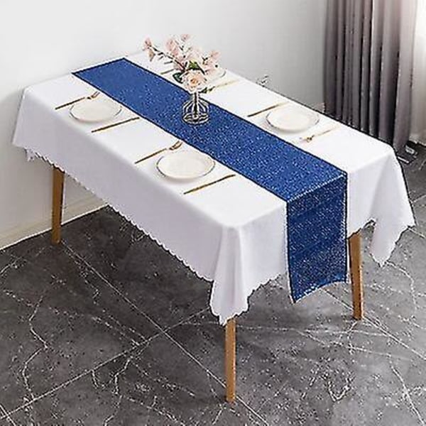 Ny paljett Modern bordslöpare för bröllopsdekoration paljett jul födelsedag baby shower party hem te cover royal blue 30X300cm