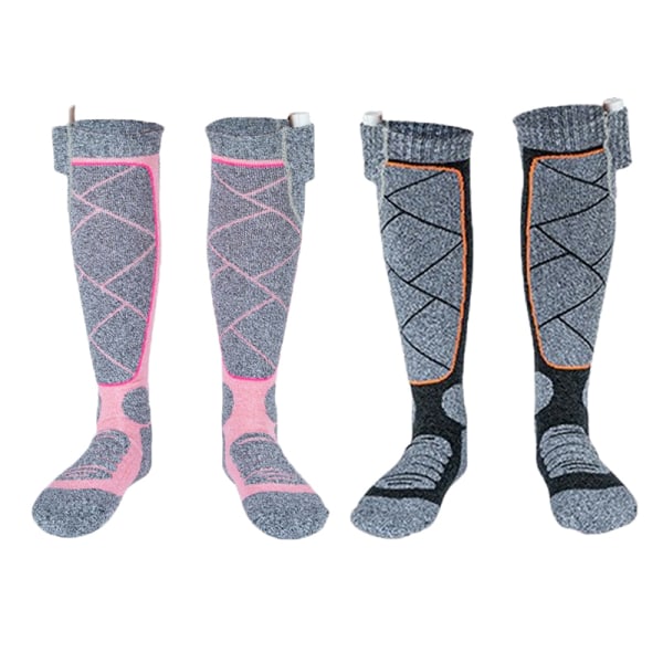 Fuld fodvarme sokker vinter USB opladning varme bomuldsstrømper pink