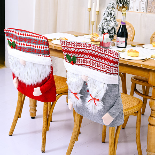 2 stycken julnya dekorativa stolsöverdrag långskäggigt