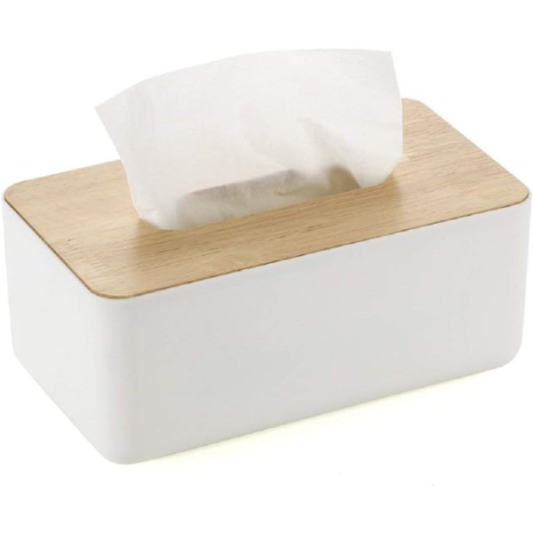 Cosmetic Tissue Box Wet Tissue Box Trä Vit rektangulär ekollon