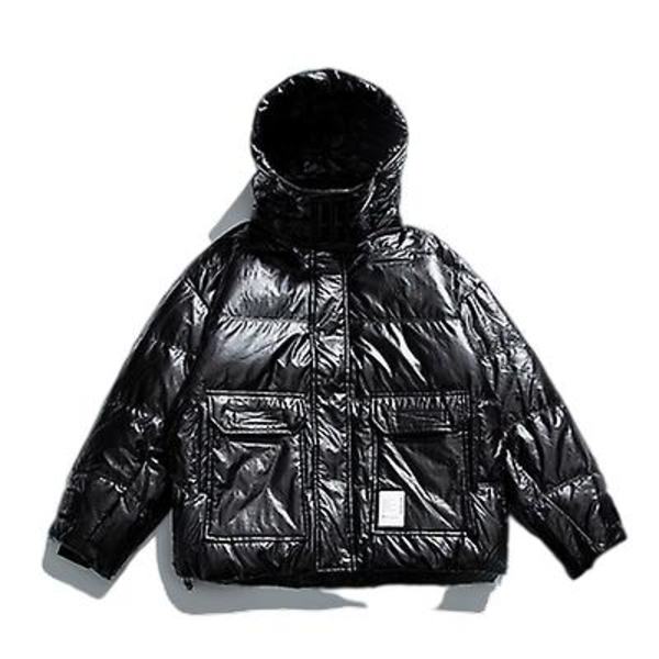 Dunjacka mäns vinter par Lös huva varm jacka Casual bomullsjacka XL