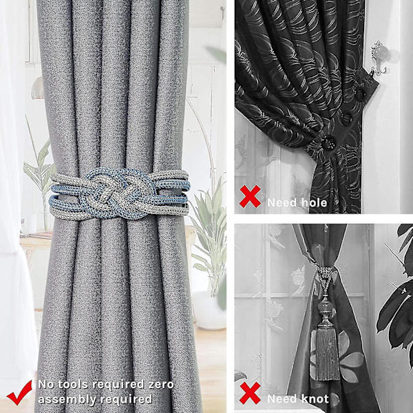2-pack starka magnetiska gardinbindningar Uppgradera Nordic Simple Style Drapera Tie Backs Dubbla