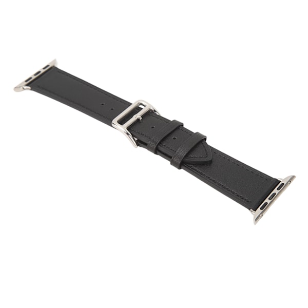 Smart Watch Band Urrem Læder Smart Watch Tilbehør til IOS Watch Series SE 8 7 6 5 4 3 2 1 42mm 44mm 45mm Sort