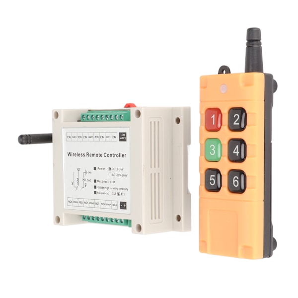 Fjärrkontrollbrytare Multifunktionell 6CH 433Mhz Fjärrkontrollrelä för Elektriska Dörrar Fönster Industri DC12‑36V