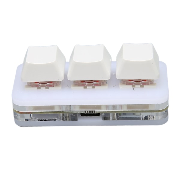 USB 3-knappers Mini Tastatur RGB LED Bakgrunnsbelysning Støtter Hot Swap OSU HID Makro Programmering Tastatur for Windows for OS X for Linux Hvit