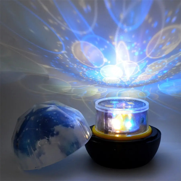 Projektorlampe, Projeksjonsnattslys, Lampe for baby om natten, Stjerneprojektor, 360 graders roterende univers Stjernehimmel