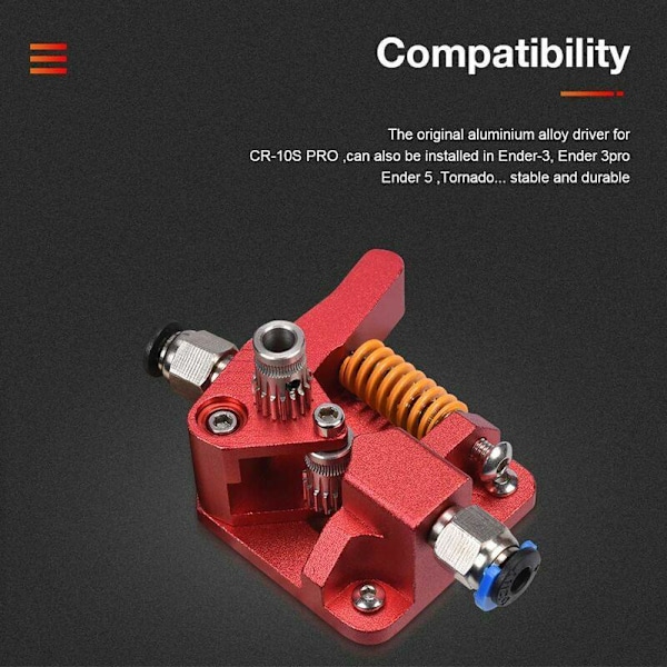 3D-skrivare Uppgraderad Dubbelväxel Extruder Filamentmatare CR-10mm för Ender 3 V2 CR10 CR-10S Pro 1.75, Enkel Anslutning