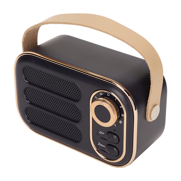 Bluetooth Högtalare Stereo HiFi Ljud USB Laddning Retro Portabel Trådlös Högtalare för Hemresa Svart