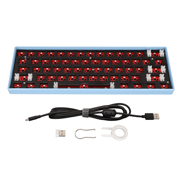 61 Tangenter Mekaniskt Tangentbord DIY Kit Stöd Trådlöst 2.4G BT 3.0 5.0 Type C Trådbundet Modulärt Mekaniskt Gaming Tangentbord med RGB Blå