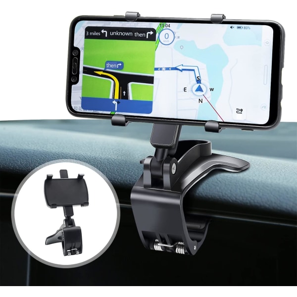 Biltelefonholder, Dashboard Biltelefonholder 360 graders rotation, velegnet til 4,0-6,7 tommer smartphones (sort)