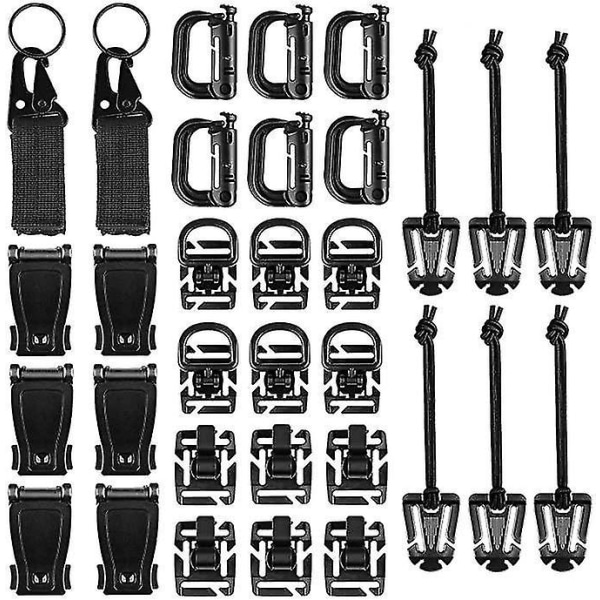 Taktisk Gear Clip 33st Bag Clip Strap Set for Molle Ryggsekk