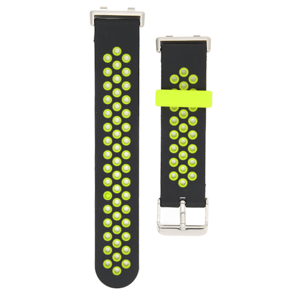 42mm Universal Silikon Sportklocka Armband Ersättnings Porösa Remmar för Oppo Watch 2 (Svart Grön)