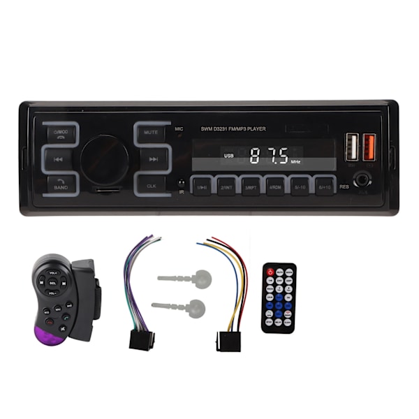 Bil MP3 Radio Afspiller Hurtig Opladningsport LCD Display Find Bil Funktion 7 Farver APP Forbindelse Bil Stereo Receiver til Bil