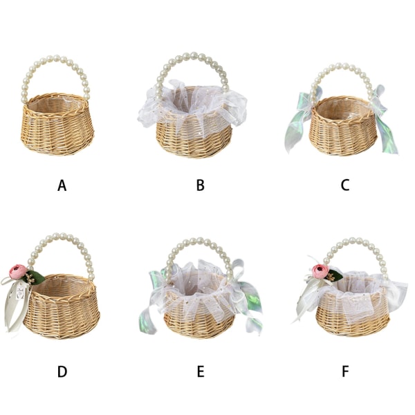 Brudepige Flower Basket Party Simple Design Ring Carrier Baskets Type 2