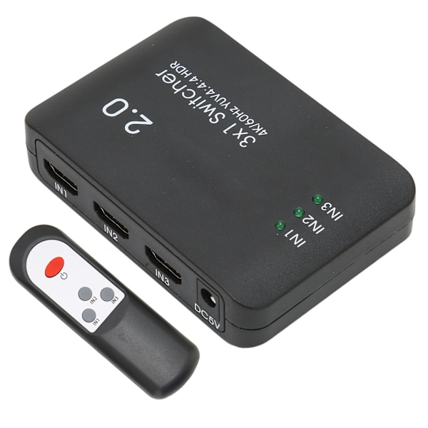 4K HD Multimedia Interface 2.0 Switcher 3 inn 1 ut Stabil 4K 60Hz HD Multimedia Interface Velger Hub