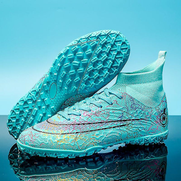 Fodboldstøvler til mænd Anti-slip Fodboldstøvler Knopper Græs Fodbold Sneakers Yj068 Blue 43