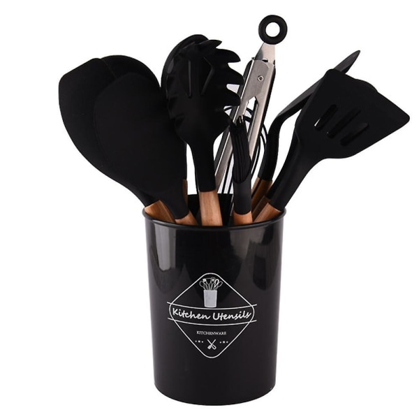 Köksredskap Set, Silikon Köksredskap Köksredskap Spatel Set, Silikon Köksprylar Köksredskap Set black