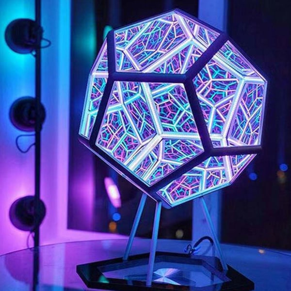 Infinity Dodecahedron Färg Konst Ljus Fantasy Geometri Space LED Art Lamp USB Nattlampa För Flickvän Dekoration Nattlampa