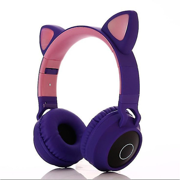 Purplr pink trådløse katteører hovedtelefoner bluetooth headset til børn voksne az20794