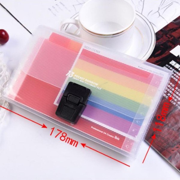 A6 filmapp, 13 fickor Rainbow expanderande mapp