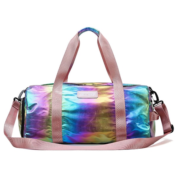 Gym Duffelbag Kvinner Overnatting Medium Lett Foldbar Weekender Reisebagasje Sport Atletisk Vanntett Tørr Våt Skopose for Jenter Barn