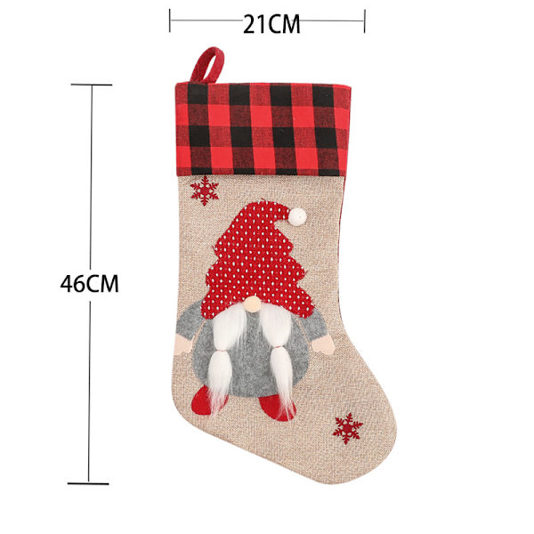 4 stycken tomte ansiktslös gubbe Julstrumpa presentpåse