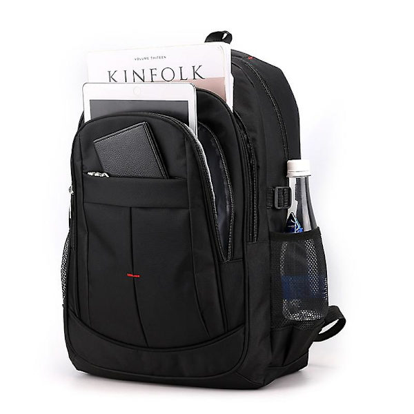 Tilbake til skolen Ryggsekk Menn Datamaskin Business Skuldervesker Mann Reise Fritid Student Laptop Ryggsekk Black