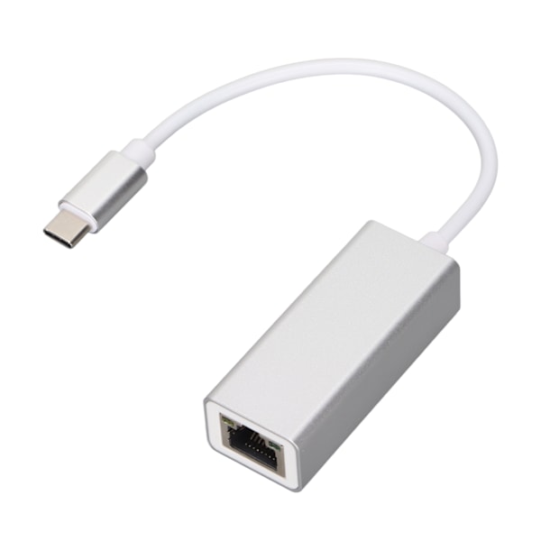 Ethernet-adapter USB C til RJ45 Ethernet Sølv Stabil Overføring Konverter for MacBook Pro for Galaxy S9/S8/Note 9 1000 MB