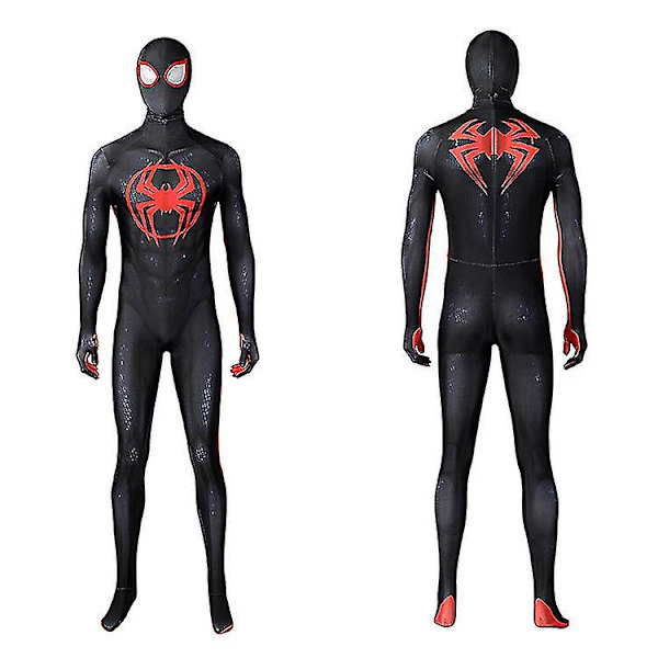 Kids Aldult pider Man Miles Morales Cosplay Kostym Party Jumpsuit pider-man: Across The pider-verse Fancy Dress Full set (including mask) S