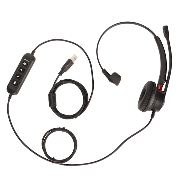 USB Business Headset ENC Støyreduserende Enkeltsidig Kablet PC-hodetelefon med Høyttalervolumjustering og Mikrofondemping